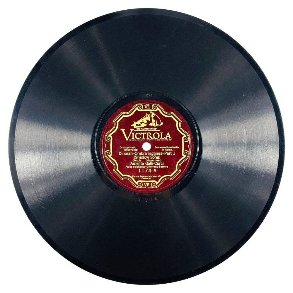 Amelita Galli-Curci - Dinorah-Ombra leggiera Parts 1 & 2 - 1174 Victrola 78rpm